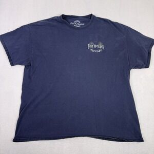 Out of Bounds Five O'Clock Somewhere Bar & Grill Mens XXL Navy Blue Graphic Tee